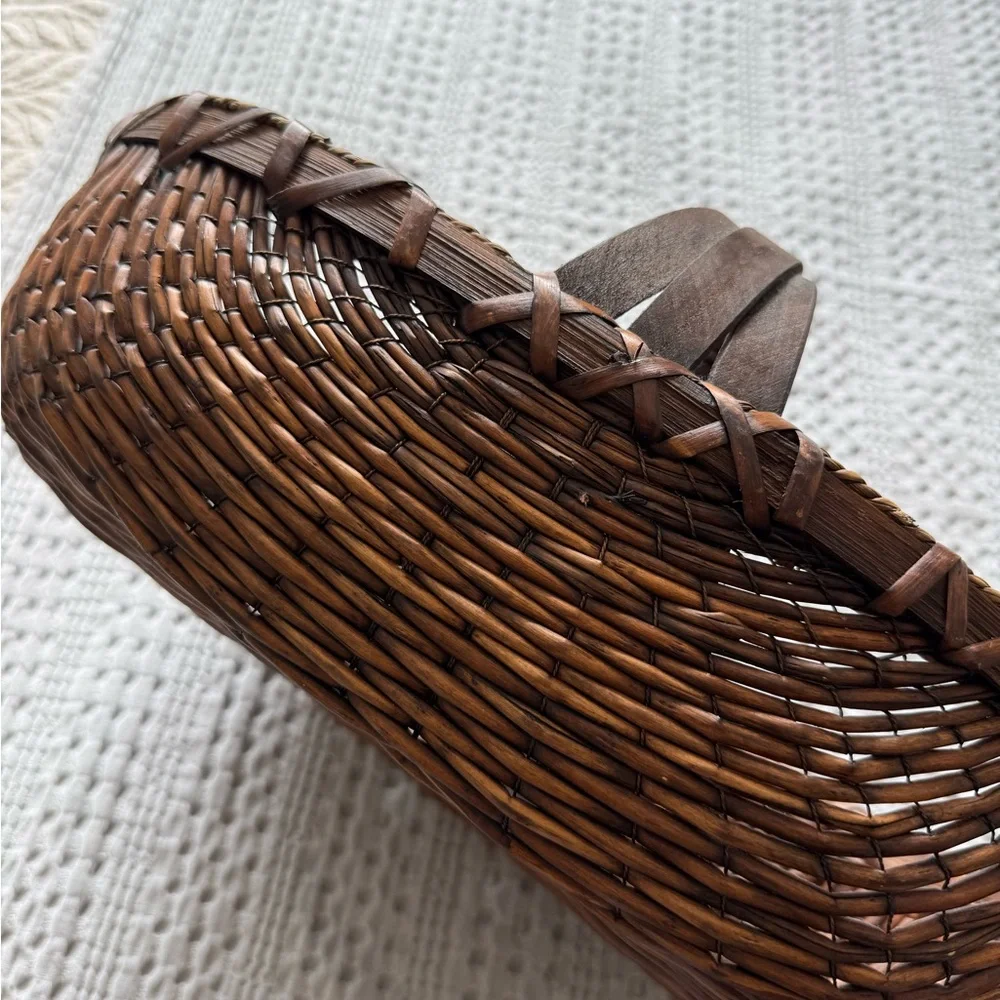 Woven Decorative Basket with Dual Handles - Brown